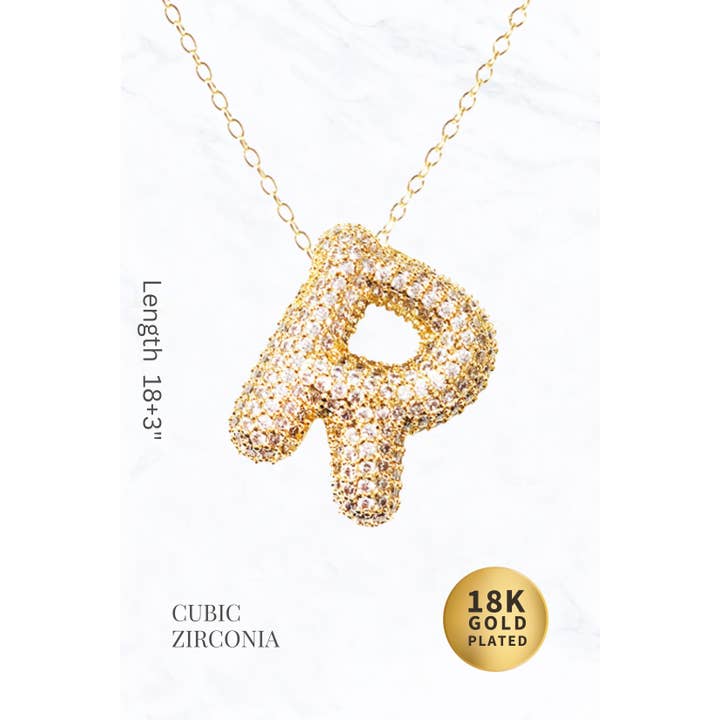 Suzie Q USA - Wholesale Pendant/Charm Necklace - Bubble Initial Necklace8