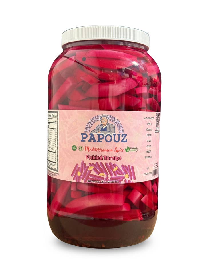 Papouz Pickled Turnips, 1 Gallon, All Natural for wholesale by Papouz