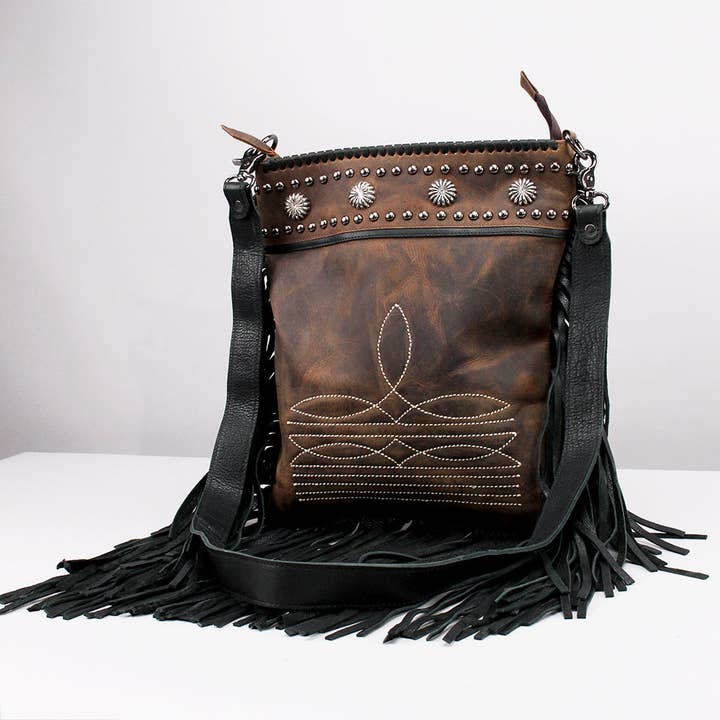 ADBGM815 Crossbody Echt Lederen Dames Tas voor wholesale door LS Western