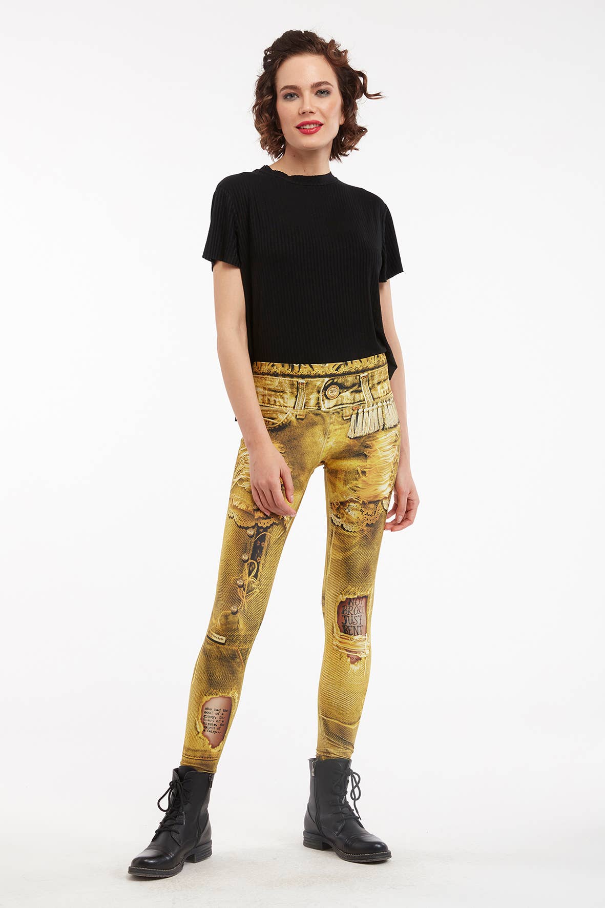 IPNG Design - Vente Legging tendance – femme - Legging à imprimé jean déchiré - Basique9