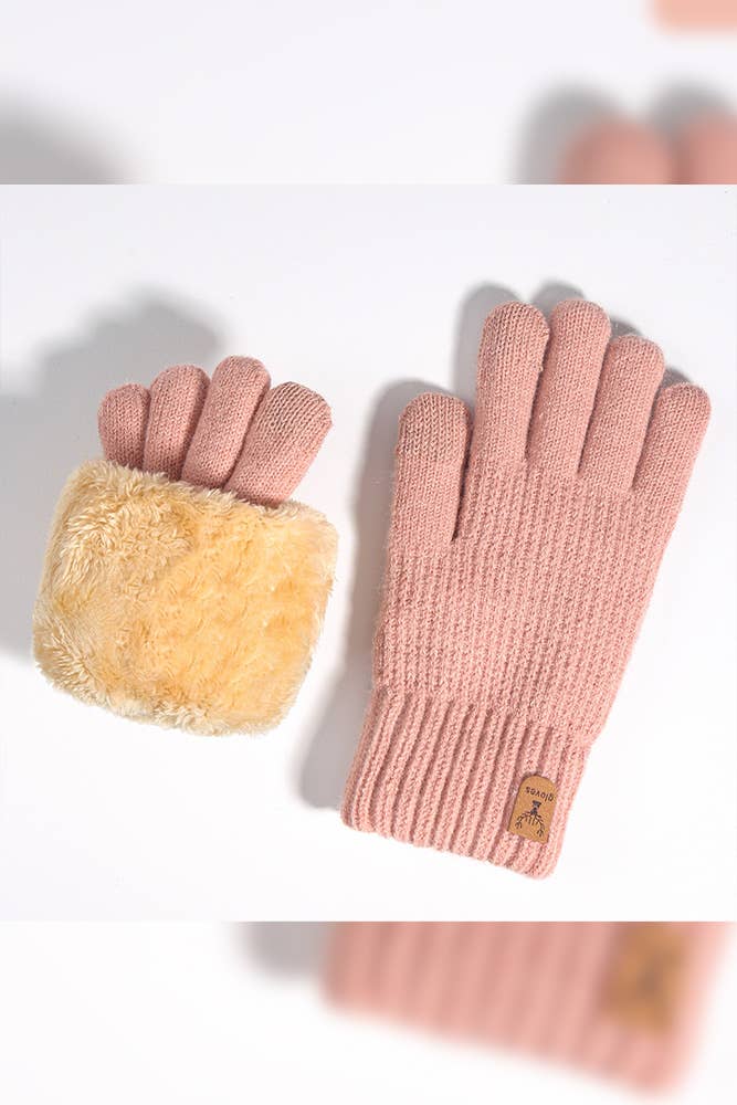 UNISHE - Wholesale Gloves - Women's - Fleece Warm Knitting Gloves ZK23973