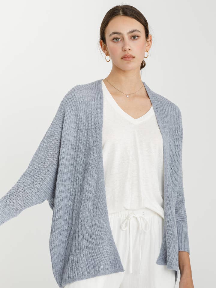 Be Cool - Wholesale Cardigan - Women's - DOLMAN SLEEVE OPEN FRONT CARDIGAN
