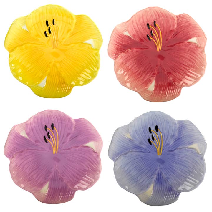 Hummingbirds 3-D Floral Dessert Plates 4 asst for wholesale by Certified International