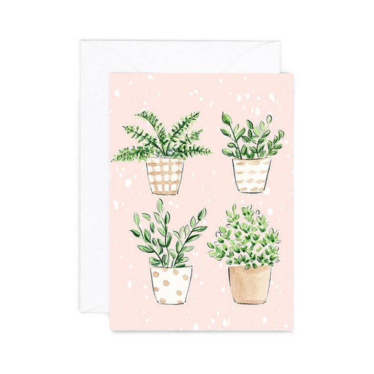 Almeida Illustrations - Wholesale Everyday Greeting Card - Mini Card - Plants Quartet -Everyday Botanical Enclosure Card1