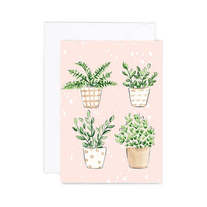 Almeida Illustrations - Wholesale Everyday Greeting Card - Mini Card - Plants Quartet -Everyday Botanical Enclosure Card1