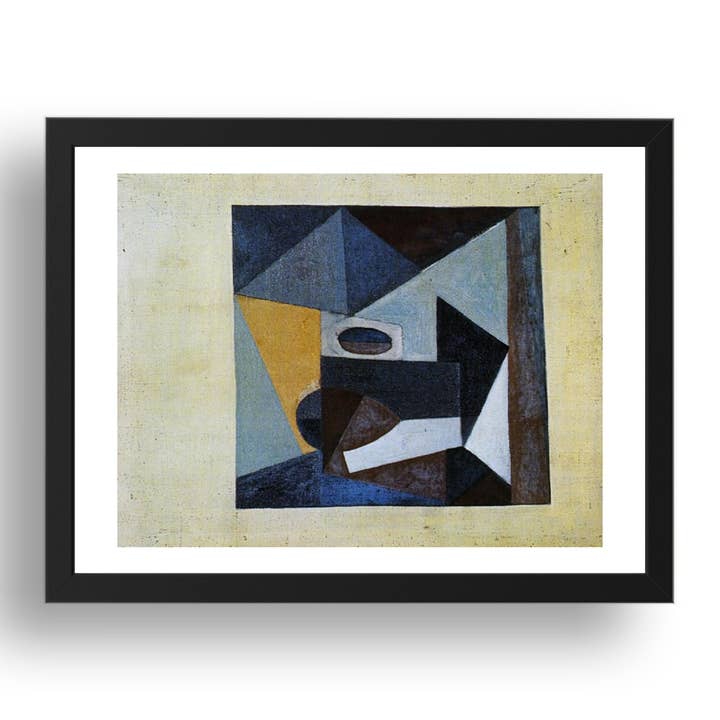 1918 Nature morte (1918 Still life), vintage artwork by Pablo Picasso, A3 Size Reproduction Poster Print in 17x13" Black Frame for wholesale by PERIOD PRINTS