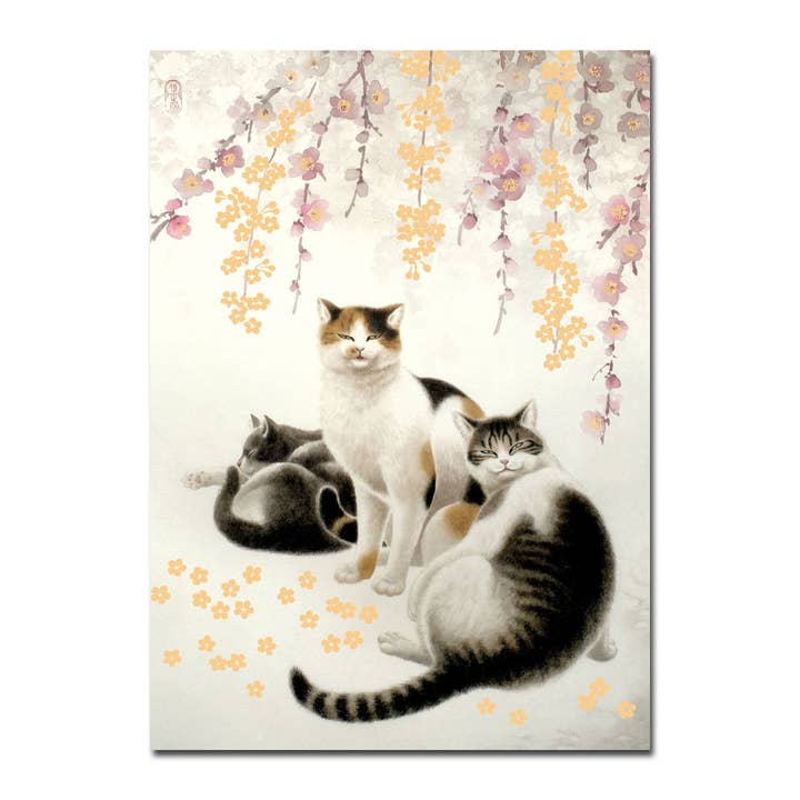 3 Cats Foil Blank Card for wholesale by Allport Editions