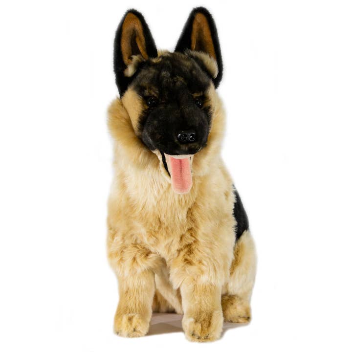 Major - German Shepherd with black face Size 41cm/16.1" for wholesale by Bocchetta Plush Toys