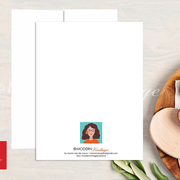 Modern Vintage Design Studio – wholesale Stationery/notecard set – Fresh Salad Blank Note Card1