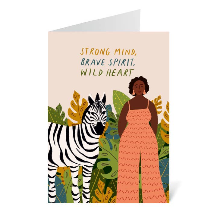 'Strong Mind, Brave Spirit, Wild Heart' Encouragement Card for wholesale by Flourish Paperworks