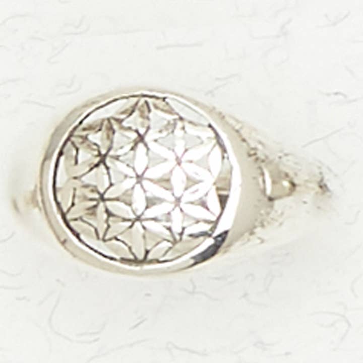 Nirvana LLC - Wholesale Cocktail/statement ring - Sterling Silver Ring - Flower of Life0