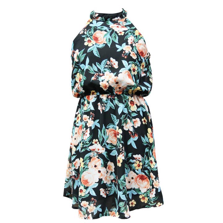 Mock Neck Dolphin Hem Klänning (stor tjej) för wholesale av Ava & Yelly