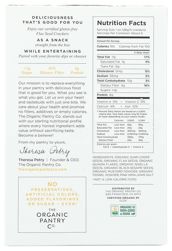 The Organic Pantry Co. – Großhandel Cracker – Sonnenblumen-Leinsamen-Kekse1