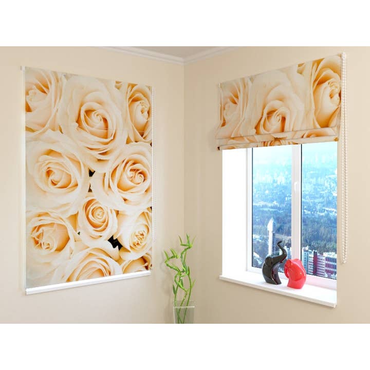 Cream Rose Bouquet Package Curtains for wholesale by IlyDecor