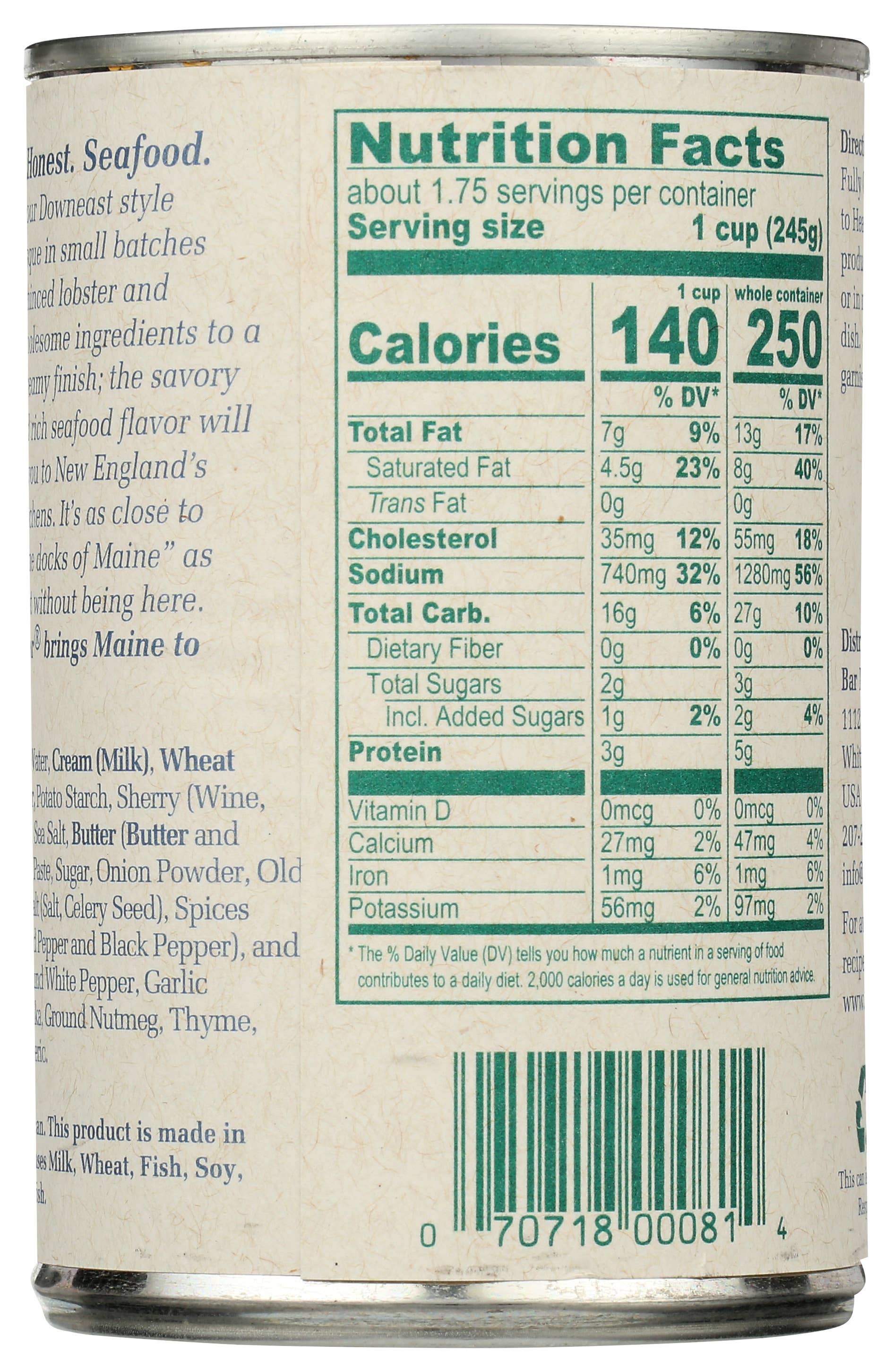 Sanniti - Wholesale Soup - BAR HARBOR READY TO SERVE  LOBSTER BISQUE, NEW ENGLAND STYLE2