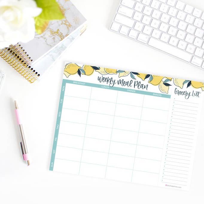 bloom daily planners - Wholesale Planner - 8.5x11 Horizontal Meal Planning Pad with Magnet