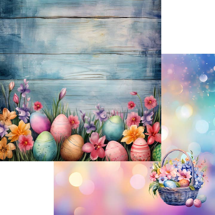 Easter Collection My Easter Basket 12 x 12 Double-Sided Scrapbook Paper by SSC Designs - 15 Pack for wholesale by SSC Wholesale