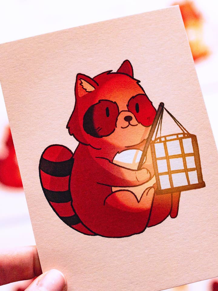Minis prints - Tanuki e a sua lanterna por atacado de Sekai of kangae