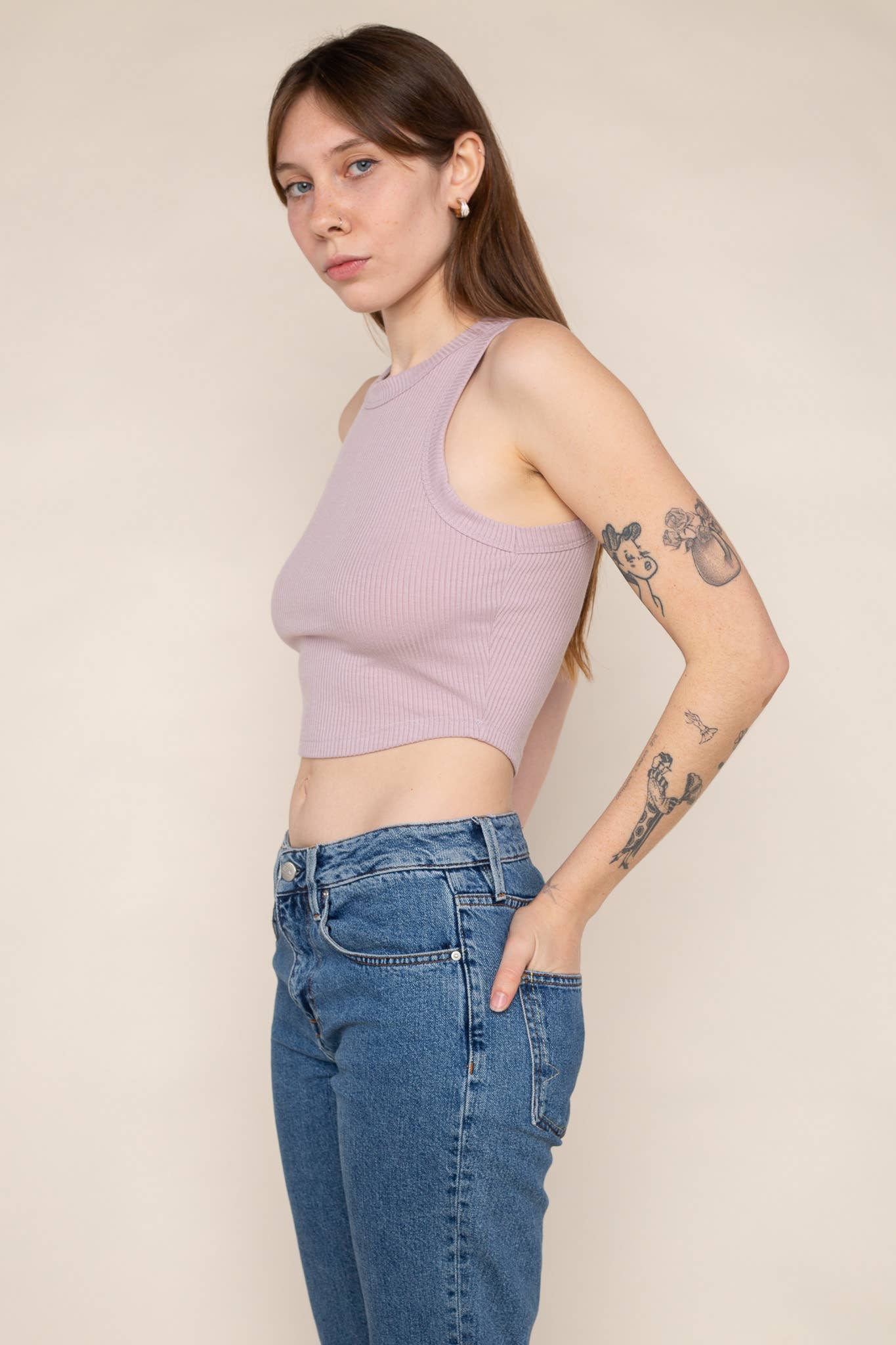 NLT – Tops – Mulher por atacado – Lula Rib Tank | Comprimento Básico da Colheita13
