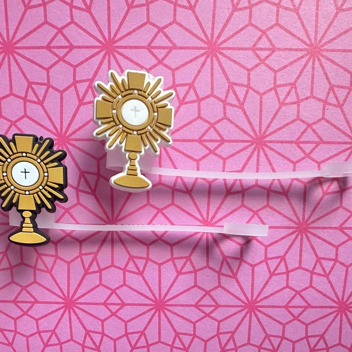 Saintly Heart LLC - Wholesale Drink Topper - Catholic Straw Toppers: Adoration (a 2 pack!)3