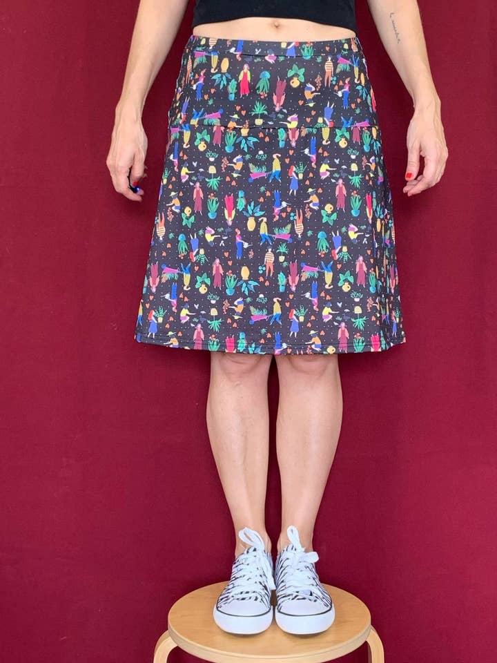 Milena Skirt - Print Black Planters for wholesale by La Compiano