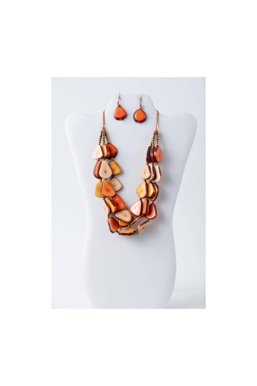 TaguArtsy – wholesale Smycken – Zaley Three Stranded Organic Tagua halsband och örhängen30