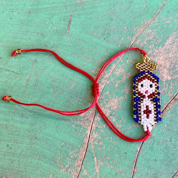 Love and Honor Jesus LLC - Wholesale Beaded Bracelet - Handwoven Our Lady Glass Beaded Adjustable Bracelet