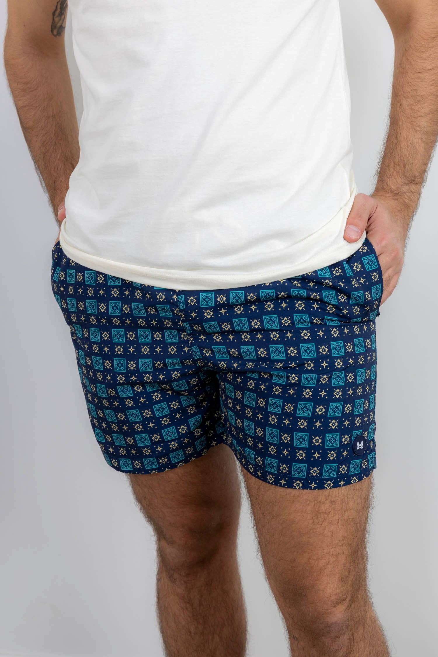 Custi Mikelo: Men's Clothing & Christmas Gifts - Wholesale Swim Shorts - Men's - Floral Navy Swimsuit8