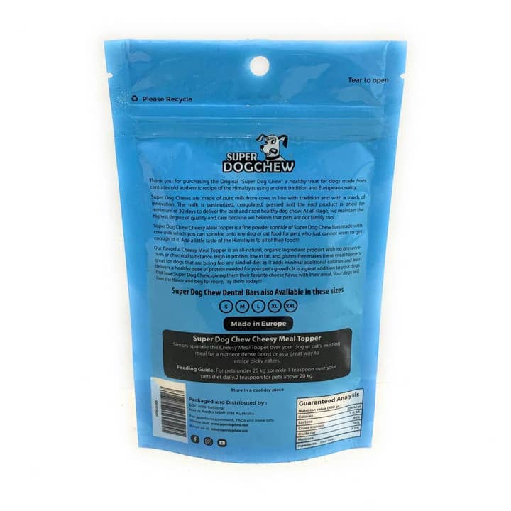 Super Dog Chew - Wholesale Pet treats – Dog - Super Dog Chew Cheesy Meal Topper – Original Flavored (100g)1