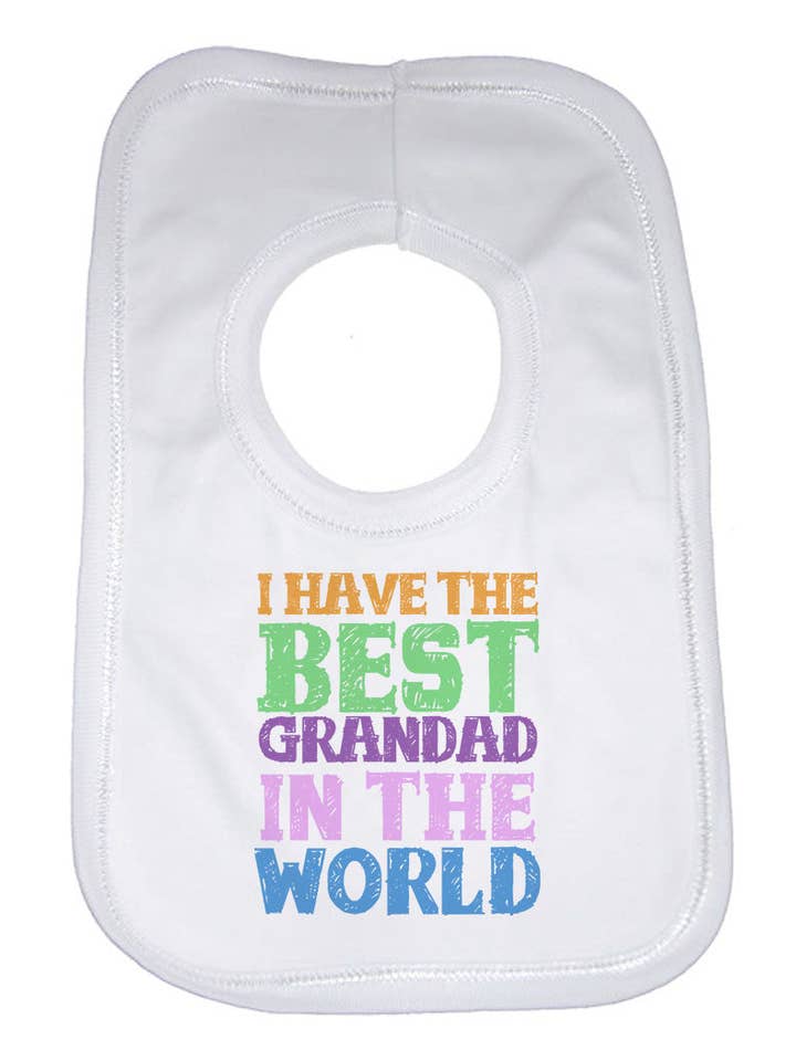Bavaglini unisex per neonati I Have the Best Grandad in the World per la vendita all'ingrosso da parte di Little Ratbag