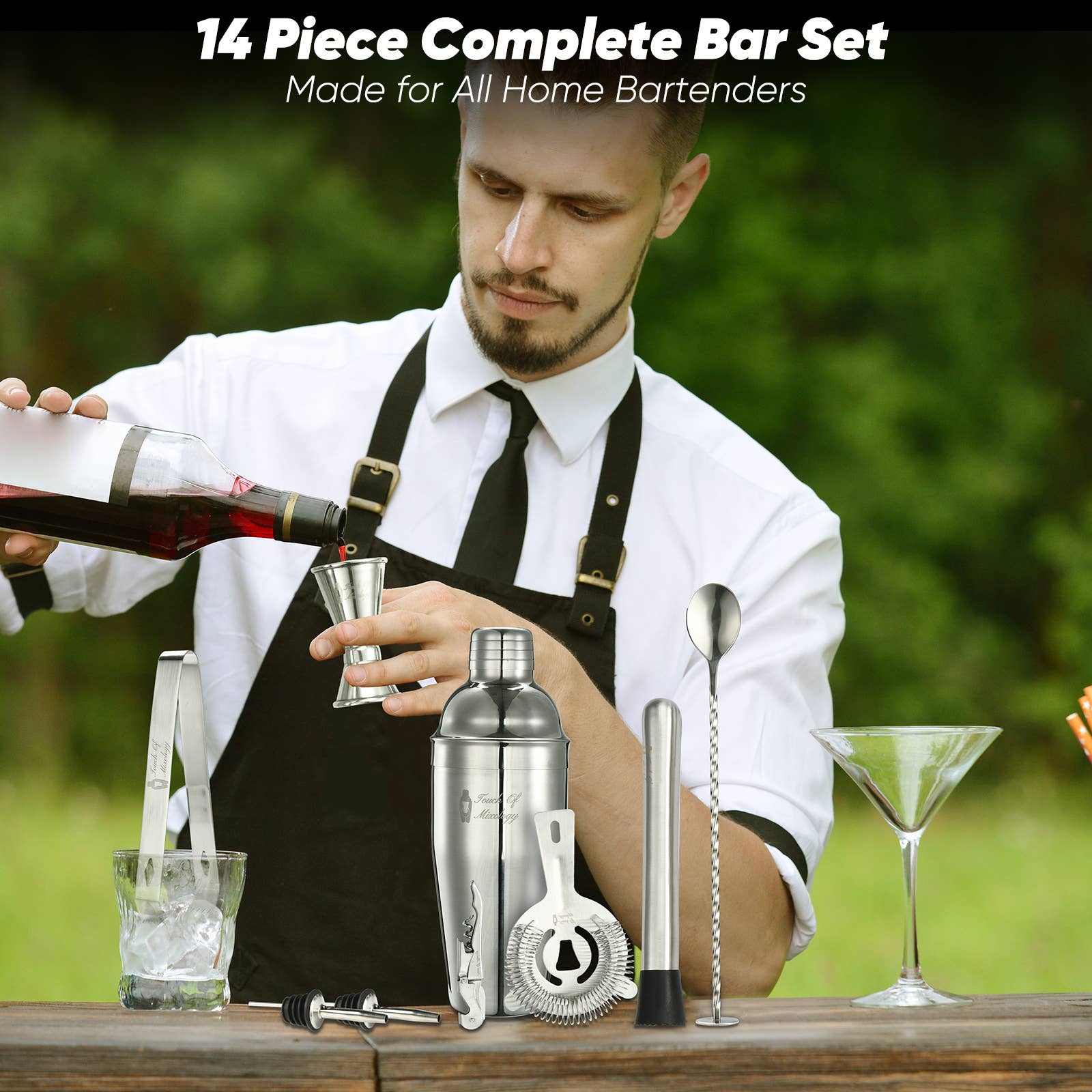 Primo Brands Group - Wholesale Bar Tool - 14-Piece Cocktail Shaker Set - Touch of Mixology Bar Kit4