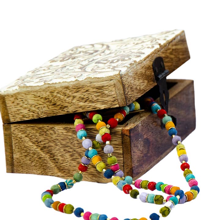 Hopes Unlimited - Wholesale Decorative Box - Wood Carved Box Whitewashed1