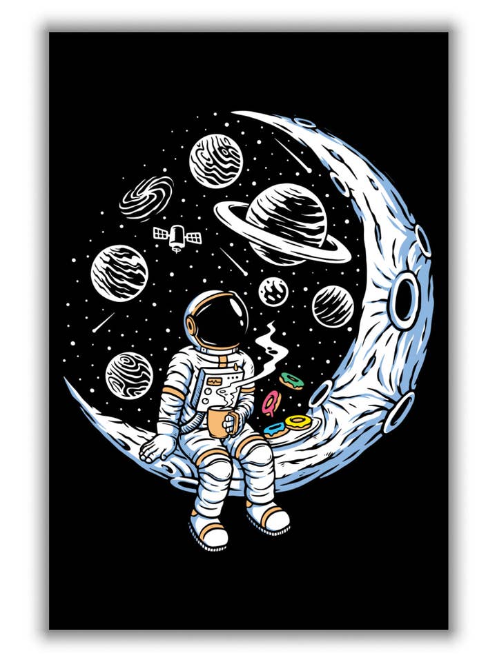 Café e Donuts na Lua por atacado de Stanley Print House