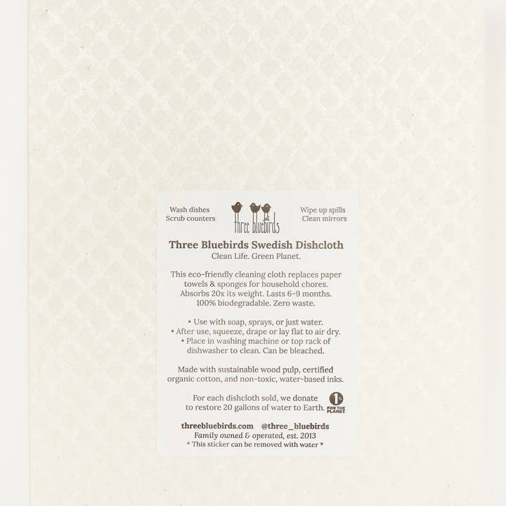 Three Bluebirds Swedish Dishcloths – wholesale Kökshandduk/Disktrasa – Tre Bluebirds Svenska Disktrasor