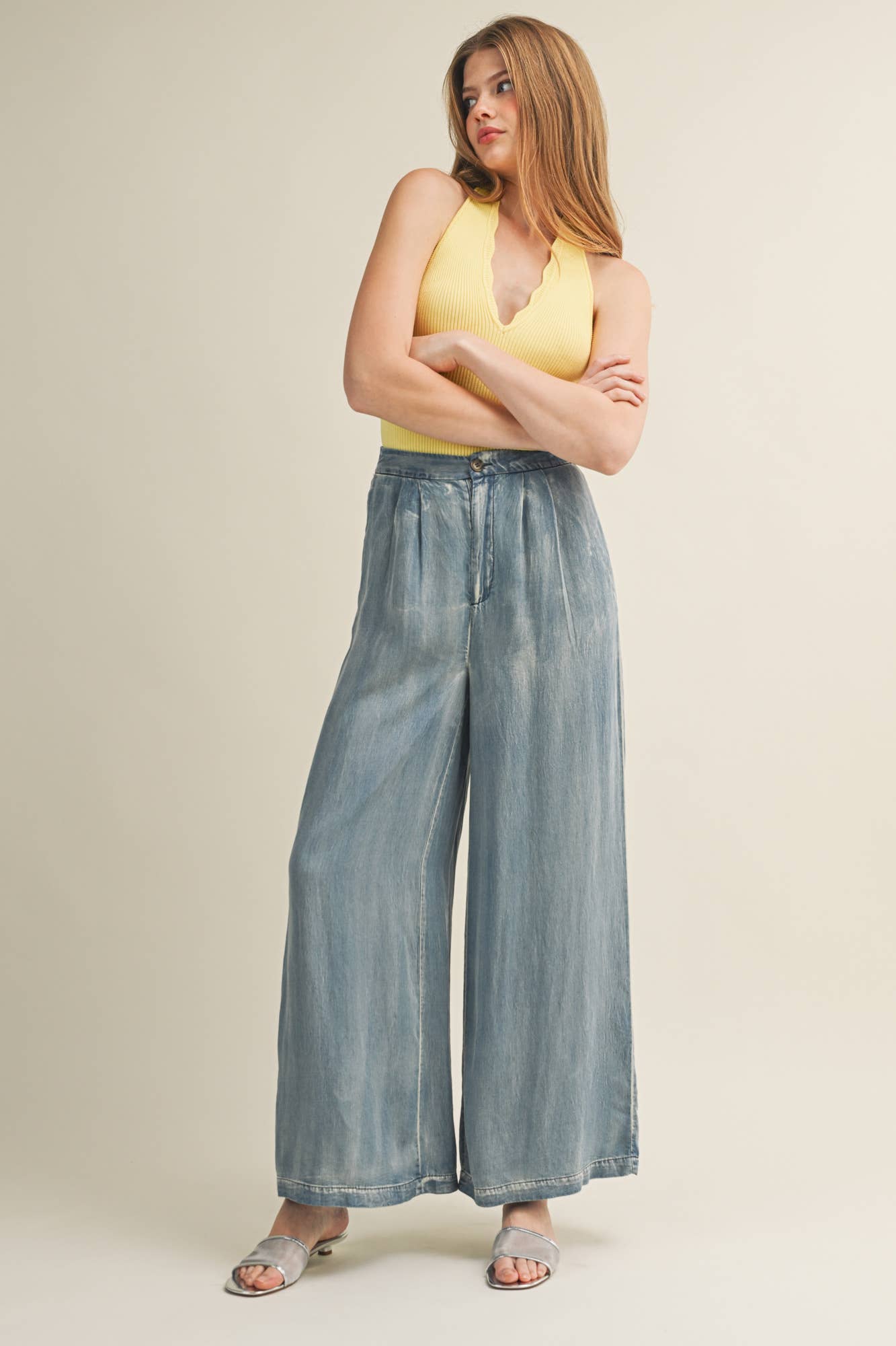 DENIM WIDE LEG PANTS for wholesale on Faire5
