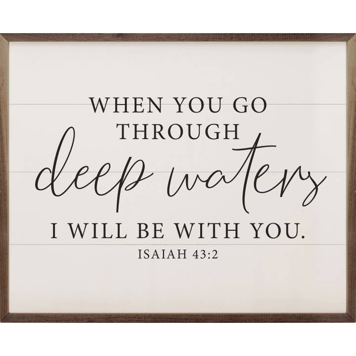Kendrick Home - Wholesale Art Print - White Deep Waters Isaiah 43 2