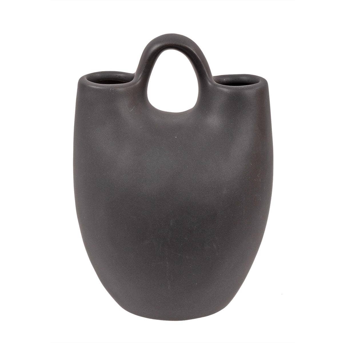 Truu Design - Wholesale Vase - Truu Design Double Ceramic Vase with Handle, 6.2"H1