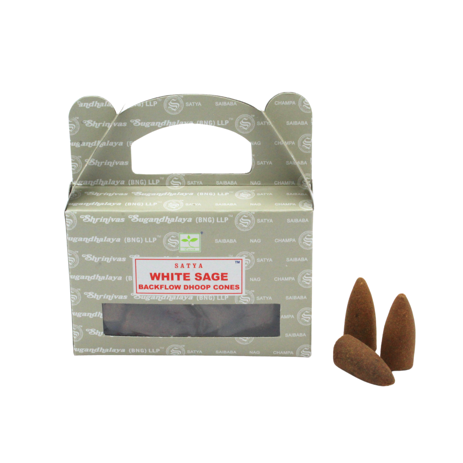 Green Tree - Venta al por mayor Incienso - Conos de Dhoop Satya de Salvia Blanca para Flujo Invertido2