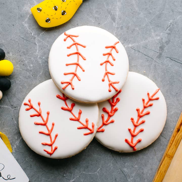 Baseball Sugar Cookie for wholesale by Sugar Beez