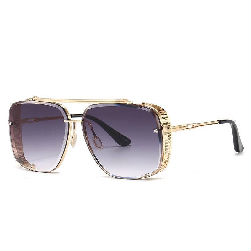 WoodWristCo – wholesale Sunglasses – Unisex – Men's and women's square metal double beam Sunglasses2