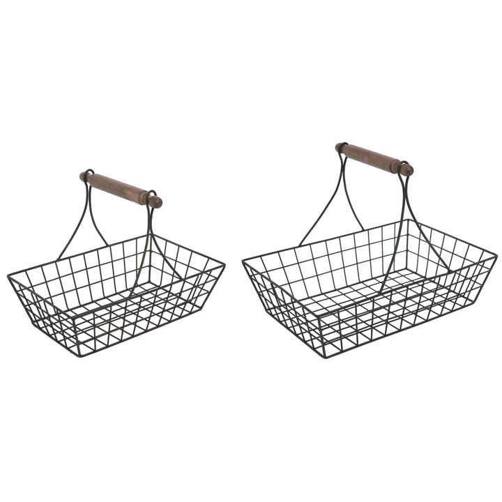 Transpac - Wholesale Basket - Transpac Metal Catchall Baskets S/2 Spring Home Décor