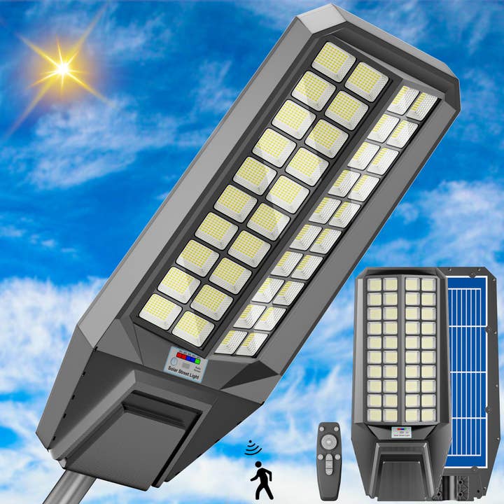 OutdoorSolarOutlet - Wholesale Outdoor/Lawn Light - 6500W Solar Street Light 7000K 800000LM Auto On/Off Dusk to Dawn IP67 Waterproof Motion Sensor