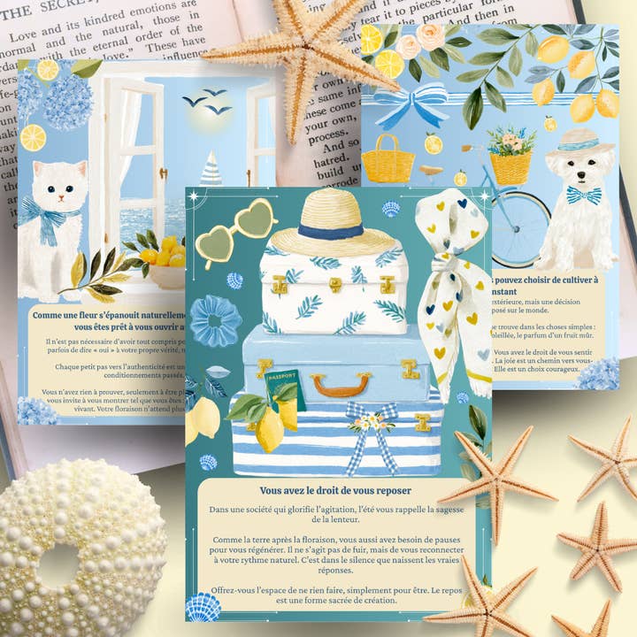 32 Oracle Cards "The Little Joys of Summer" for wholesale by Les Moonettes