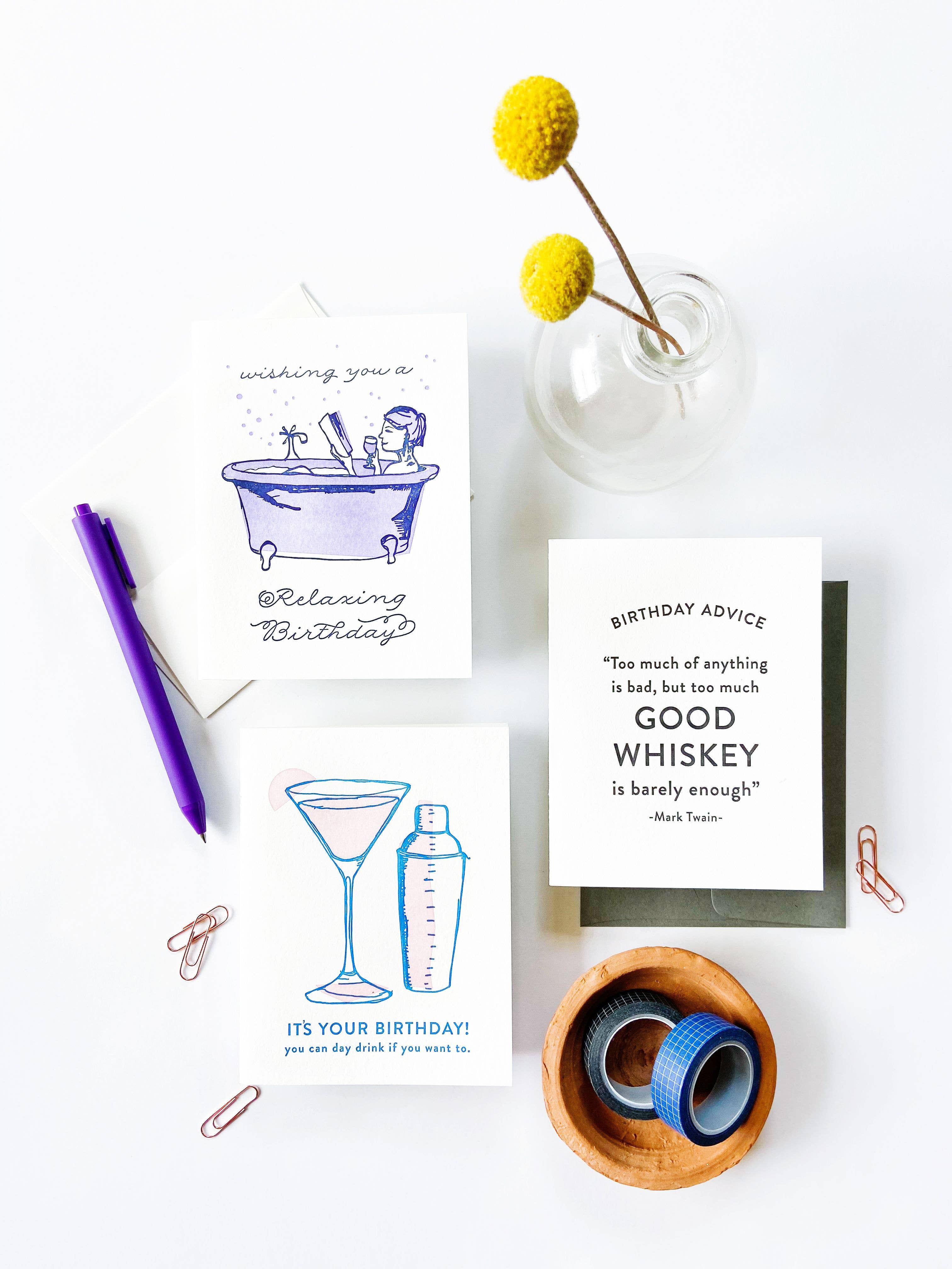 Steel Petal Press - Wholesale Birthday Card - Birthday Whiskey - Letterpress Birthday Greeting Card6