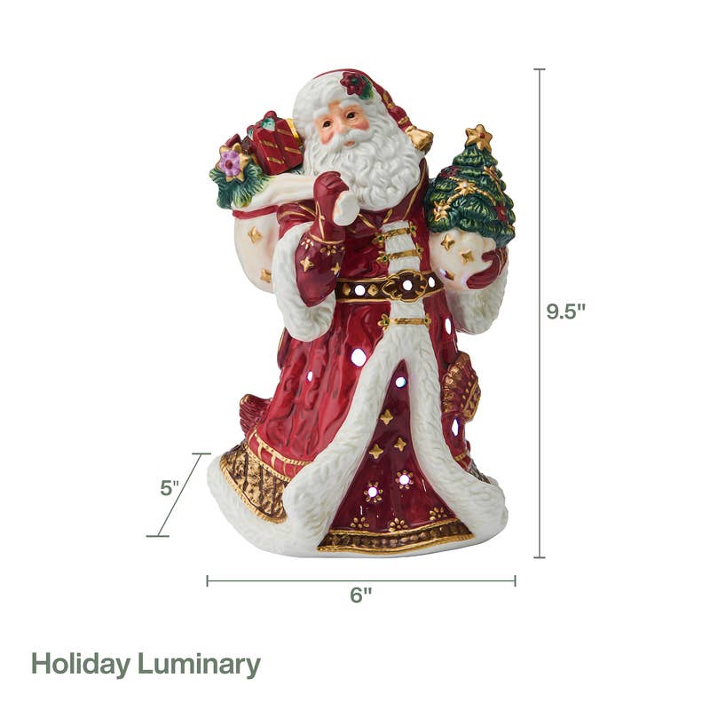 RED Fitz and Floyd Hldy Luminary Renaissance Santa Photo Box for wholesale on Faire5