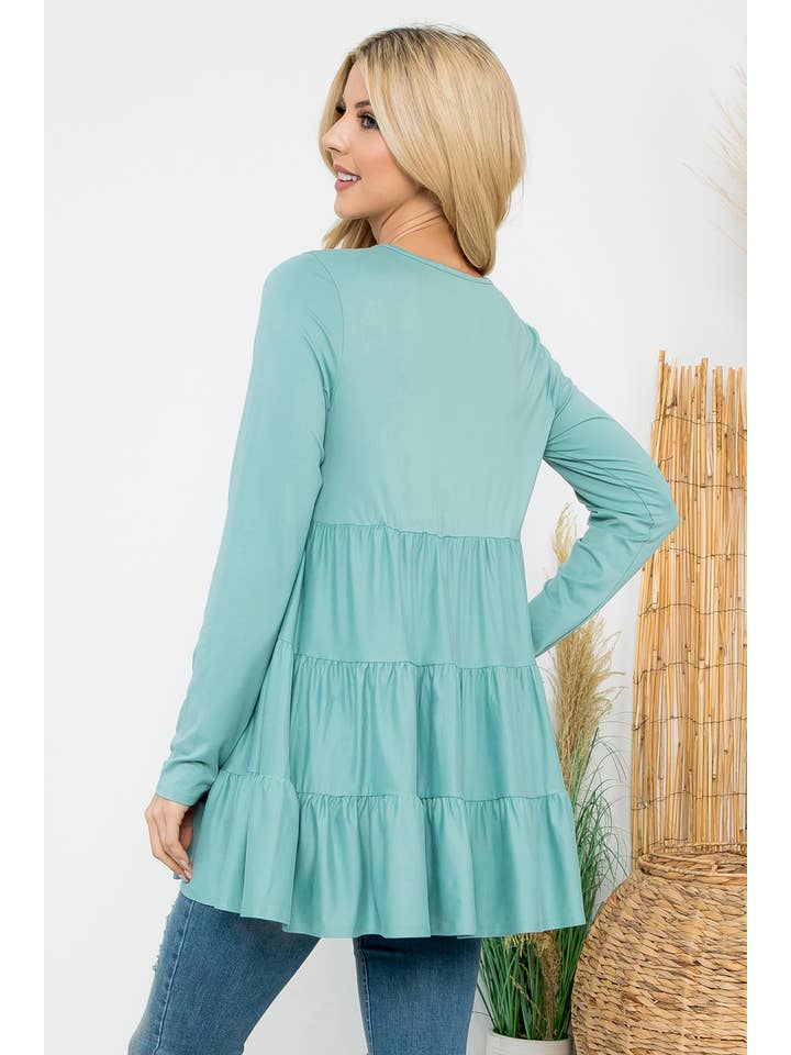 You & Me - Vendita all'ingrosso Tunica - Donna - YMT20005V-SOLID TOP A MANICHE LUNGHE A STRATI58