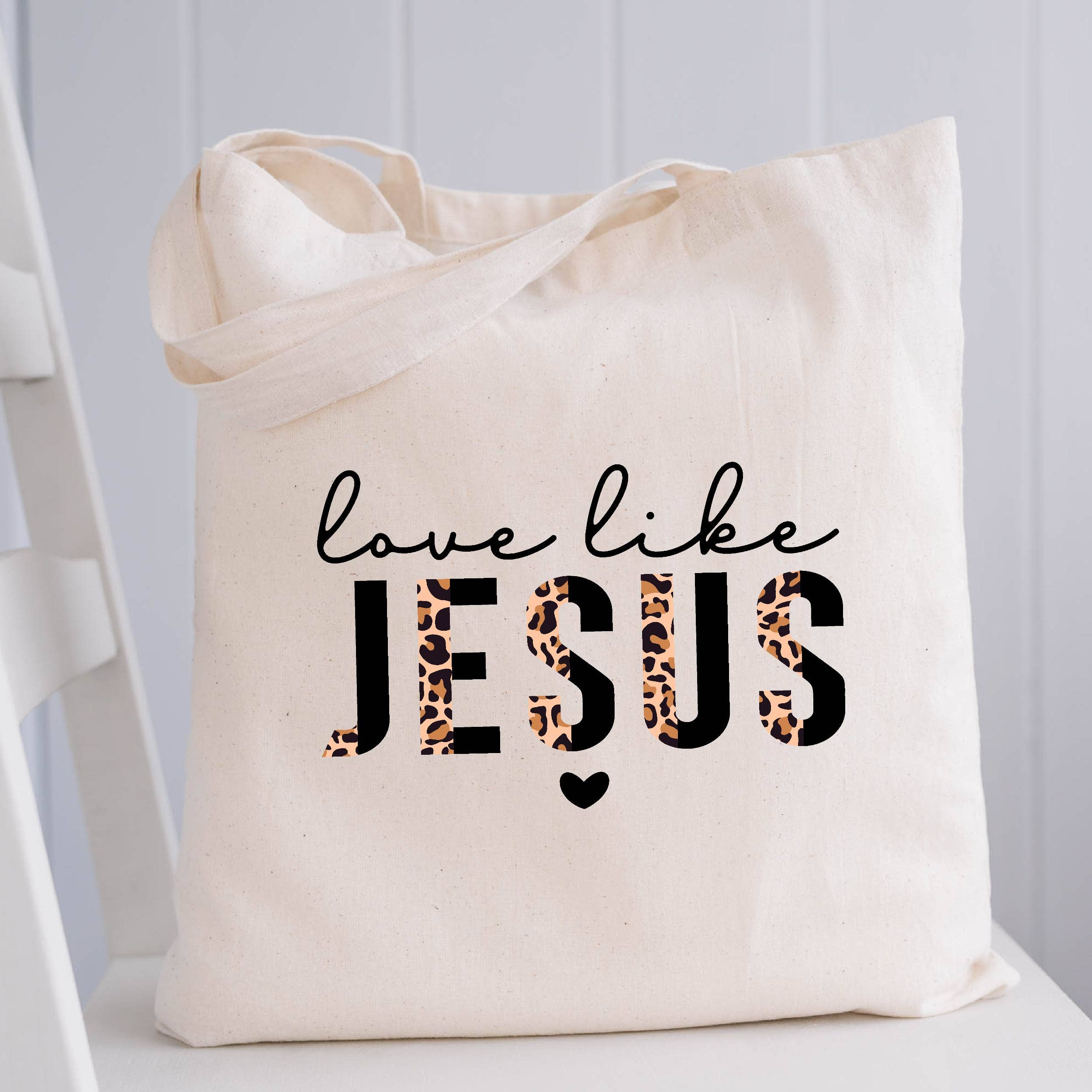 P E T I T R U E - Wholesale Tote Bag - Women's - Love Like Jesus Tote Bag Canvas Christian Tote Bags0