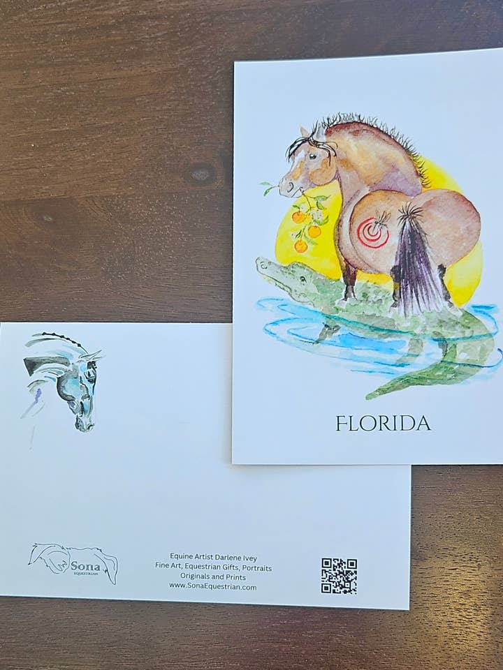 Cartes postales des États adorables pour la vente par Sona Equestrian