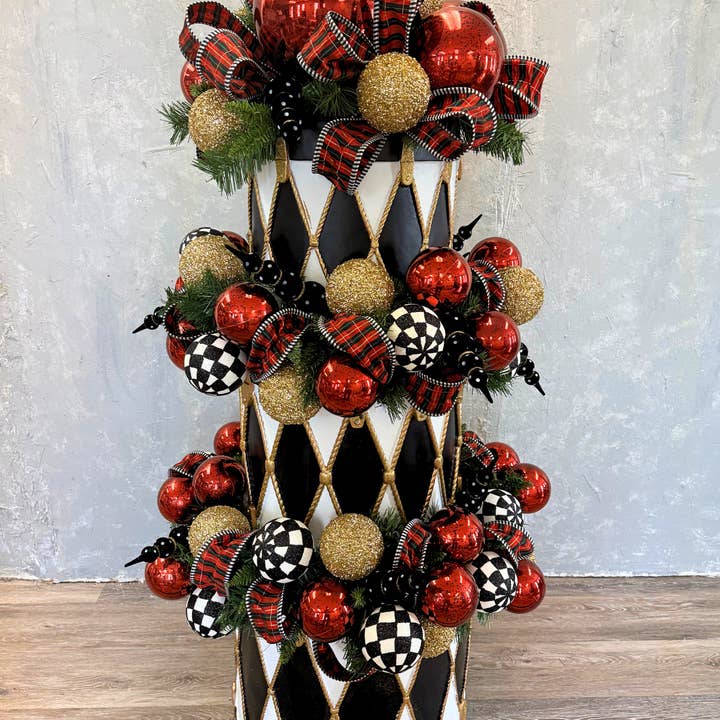 David Christopher's Collection - Wholesale Christmas Decoration - Black and White Christmas Drum Set of 3 - Nested