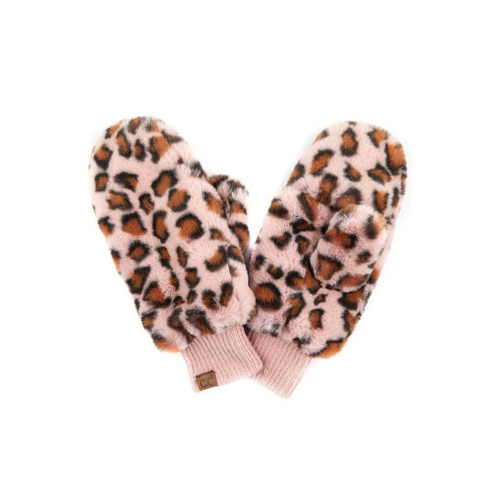 Hana – Engroshandel Vanter - Dame – C.C vanter i imiteret pels med leopardmønster